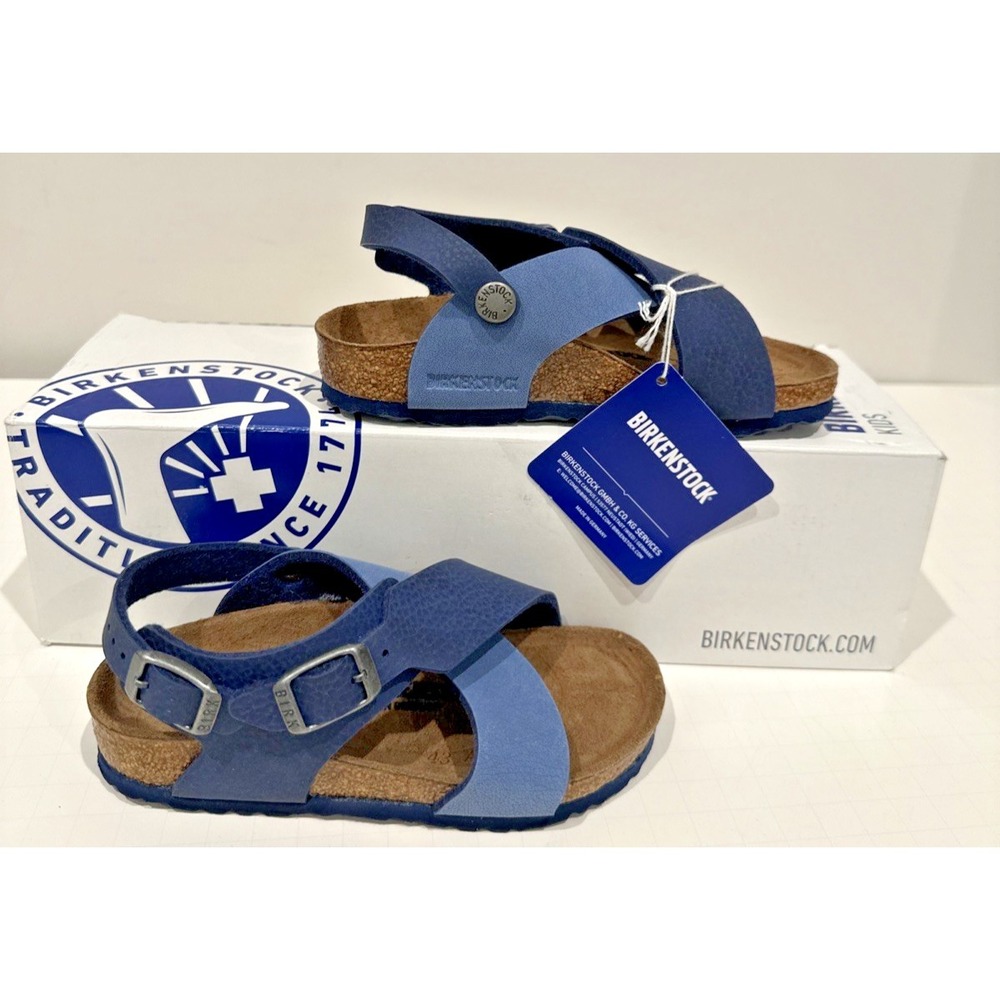 Birkenstock Kids EU 26 US K8 Guam Criss Cross Strap‎ Sandals Spice Blue